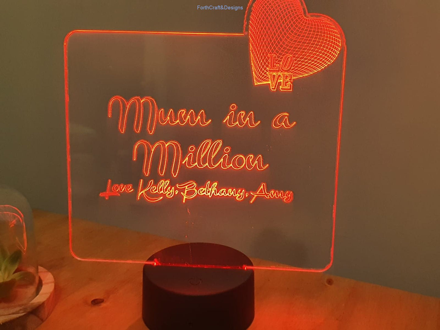 LED night light , personalised sign, mothers day gift,