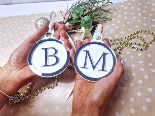 Personalised letter tree bauble