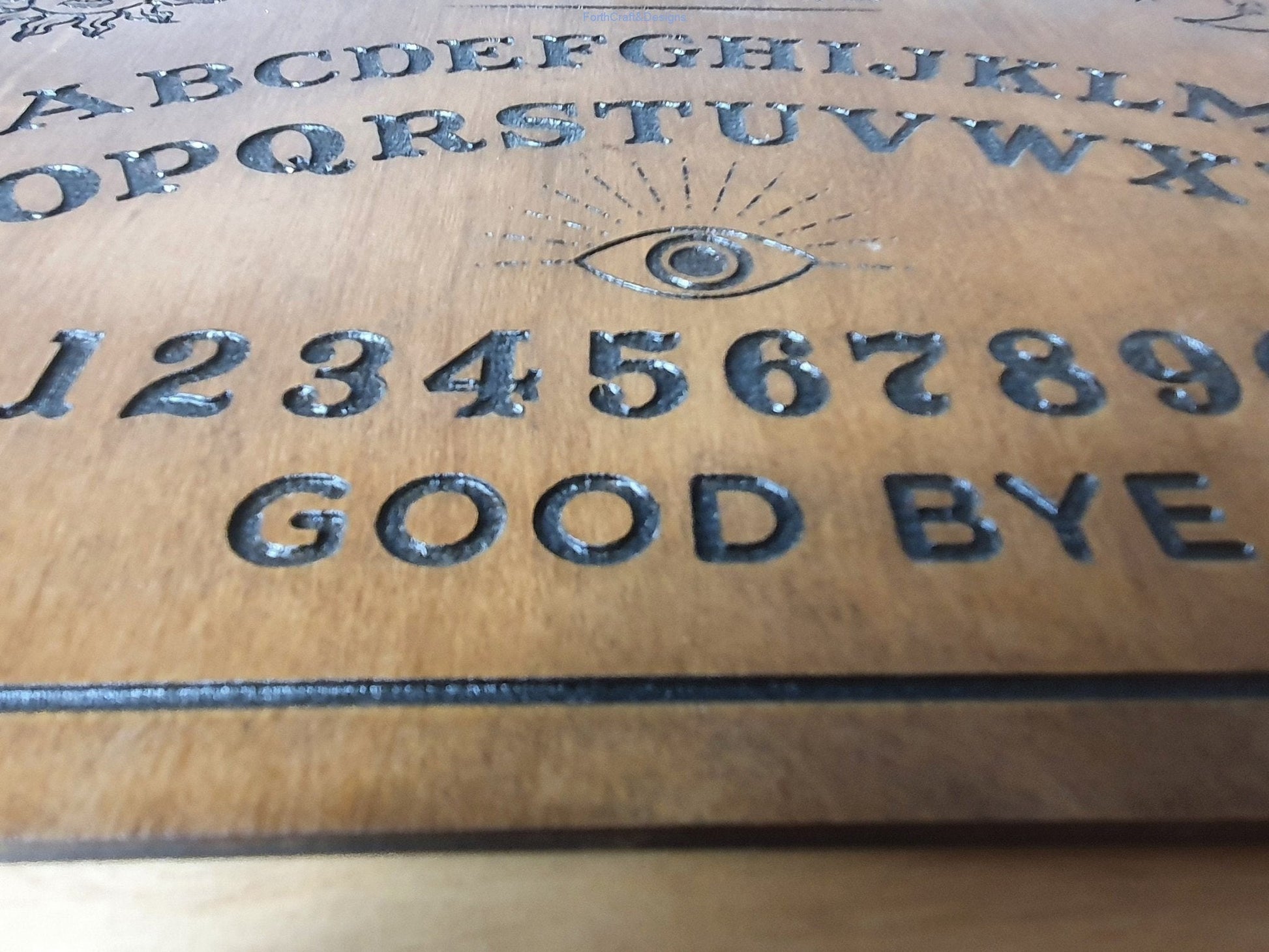 Ouija board, handmade wooden party game, Halloween board game