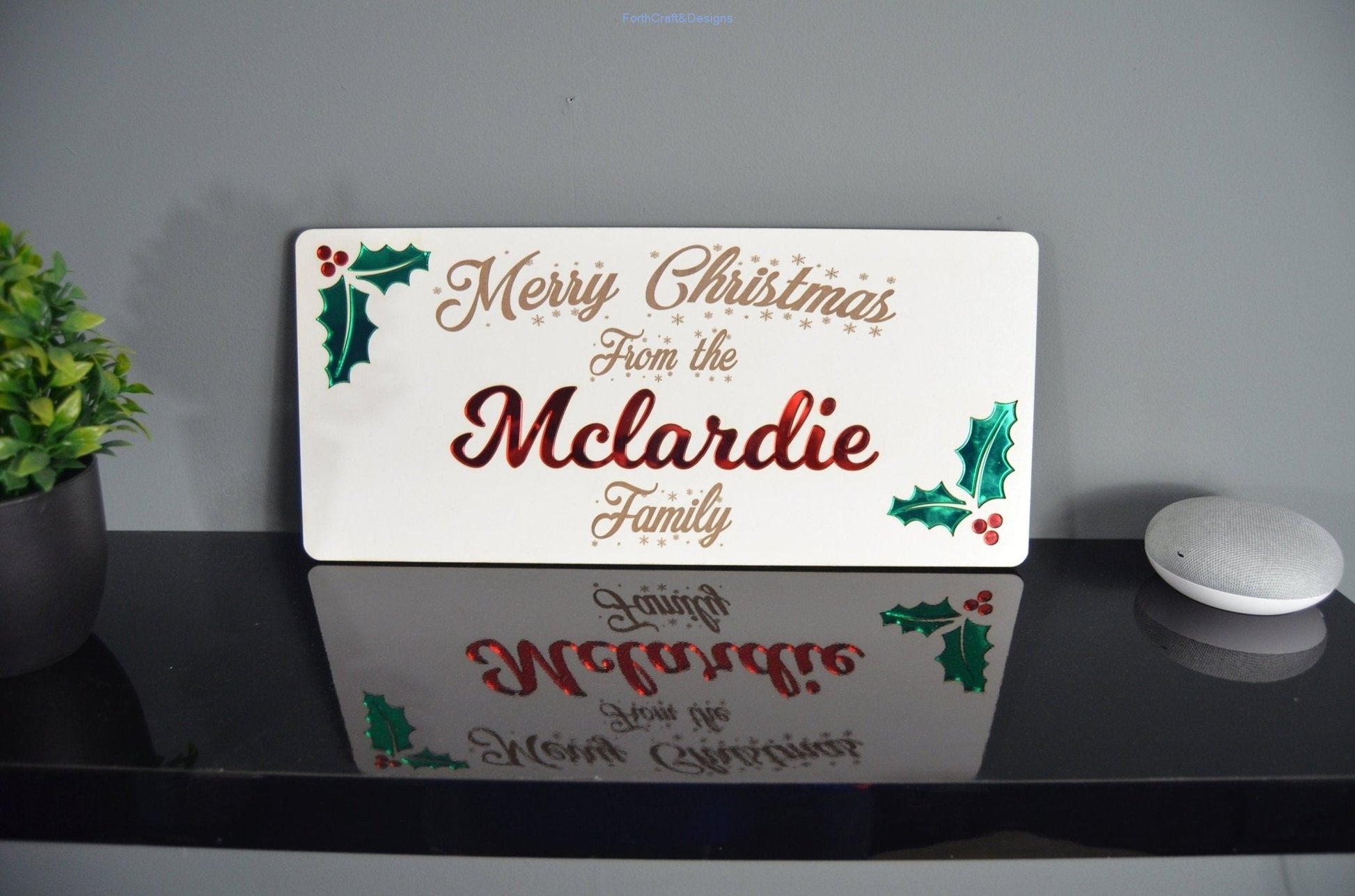 Personalised christmas family name sign,