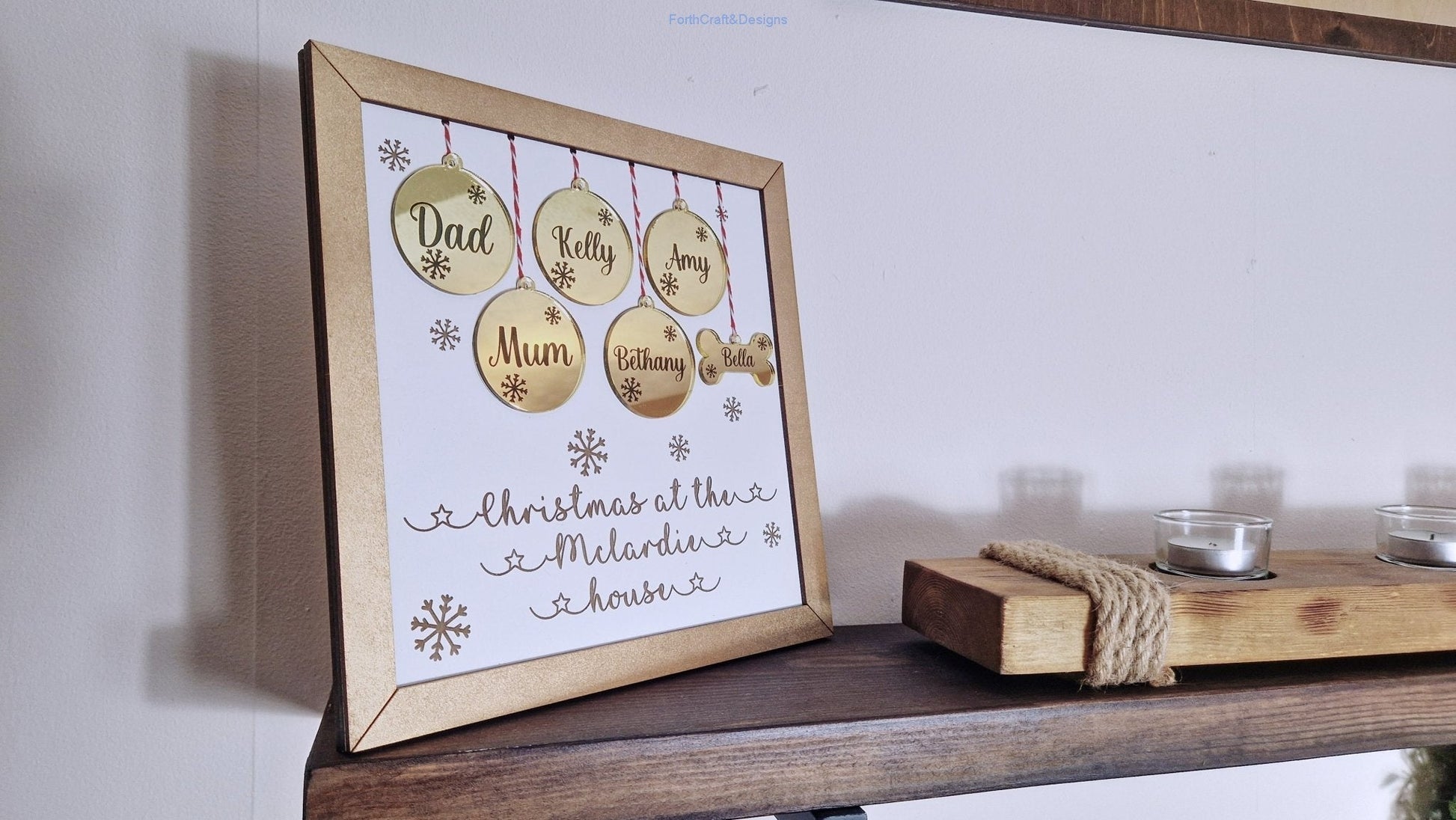 Personalised Christmas family sign