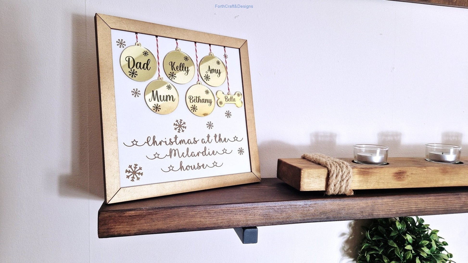Personalised Christmas family sign