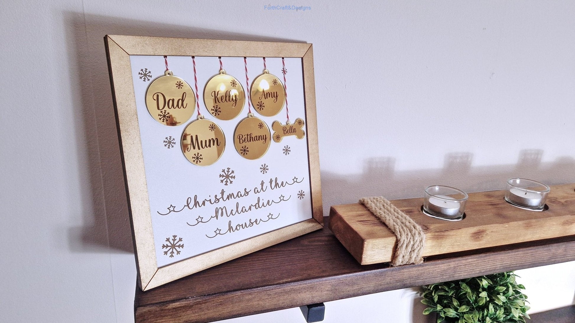 Personalised Christmas family sign