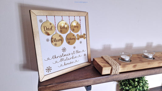 Personalised Christmas family sign