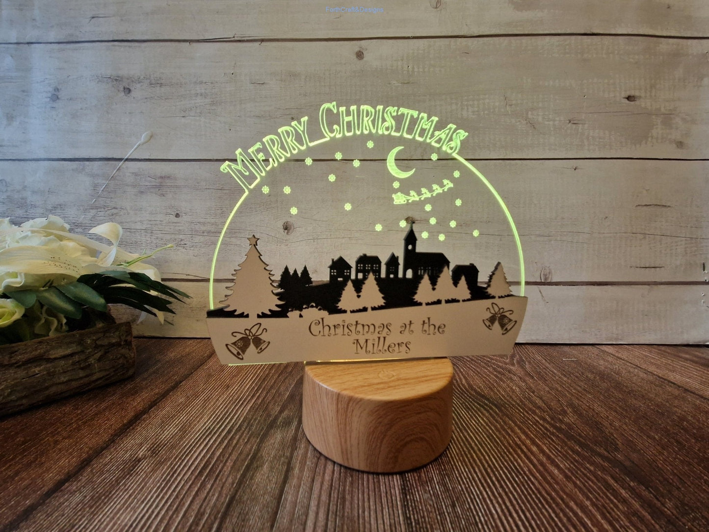 Personalised Christmas Town scene personalised snow globe 21 x 16cm