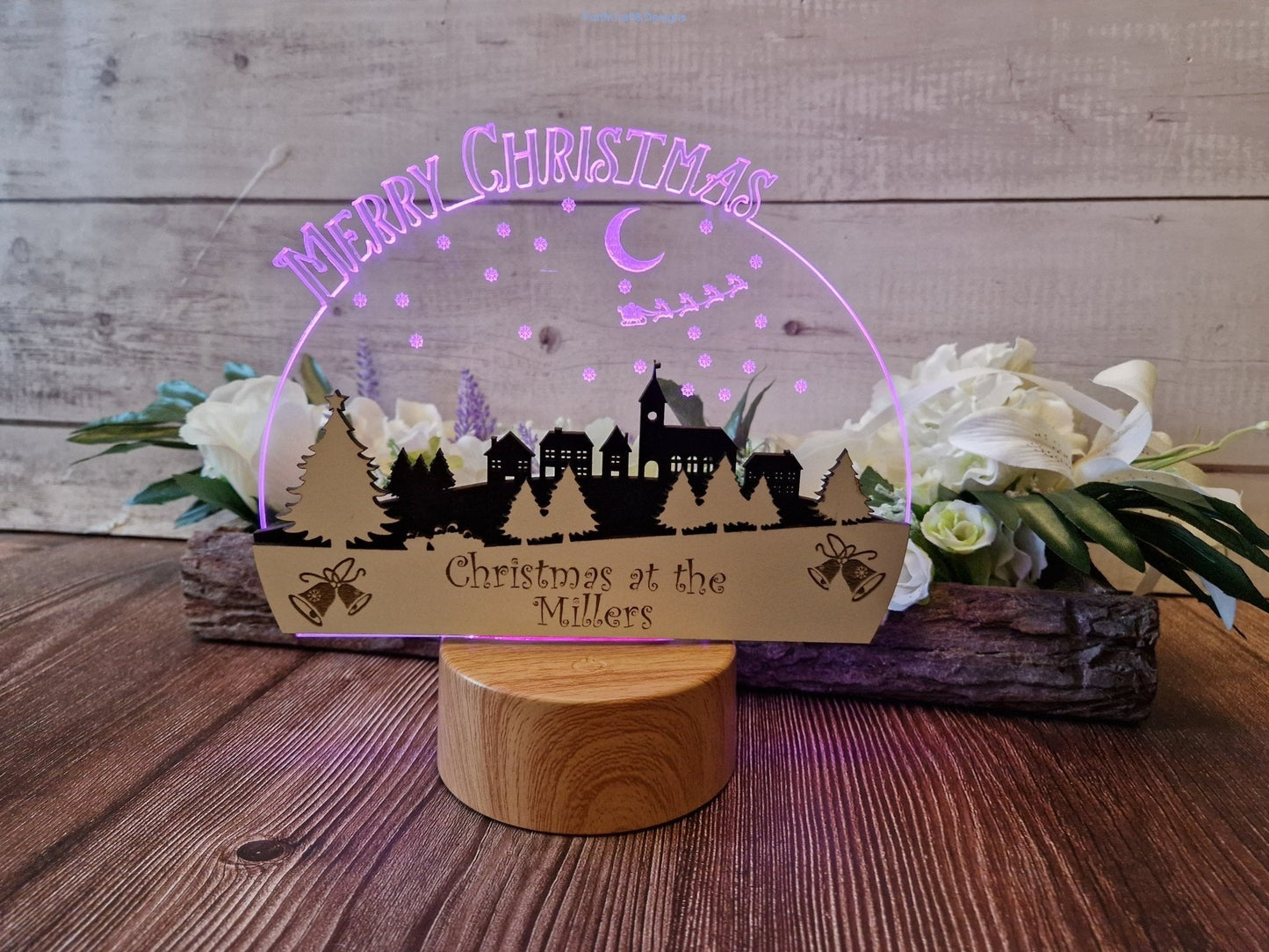 Personalised Christmas Town scene personalised snow globe 21 x 16cm