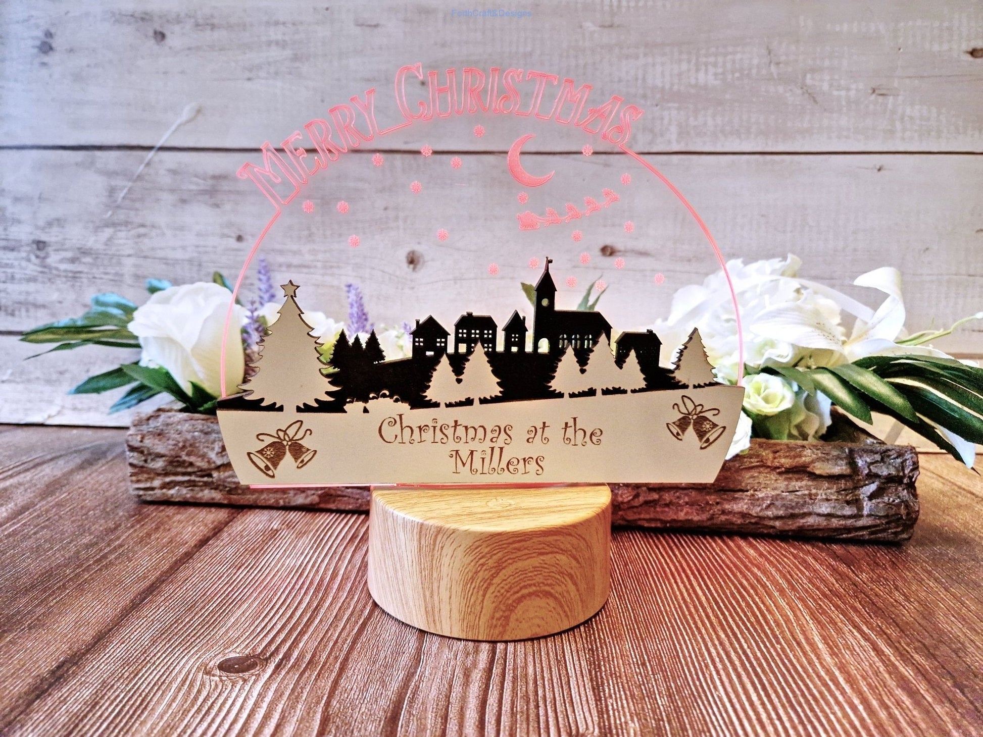 Personalised Christmas Town scene personalised snow globe 21 x 16cm
