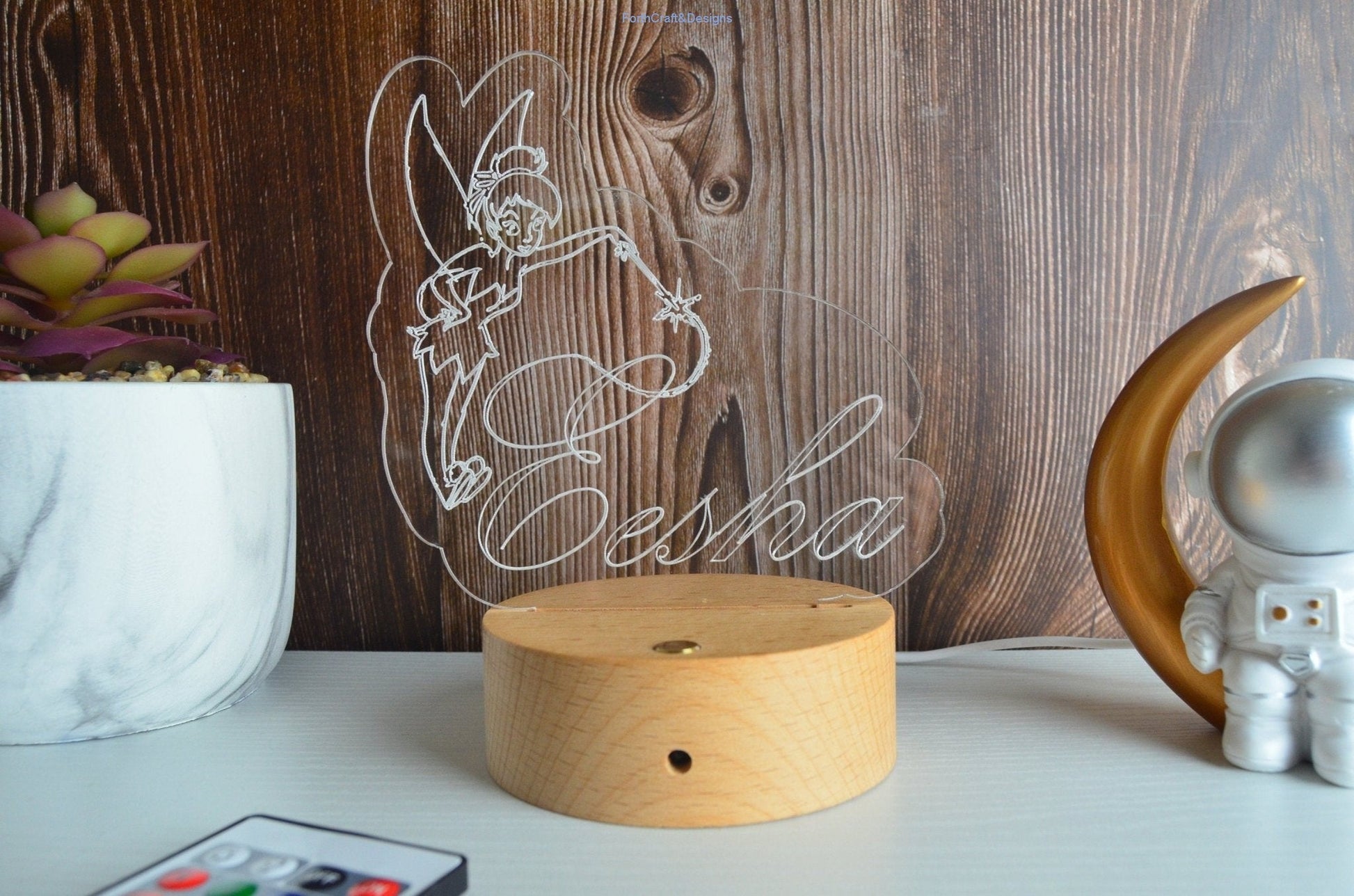 Personalised fairy design Kids LED night light.