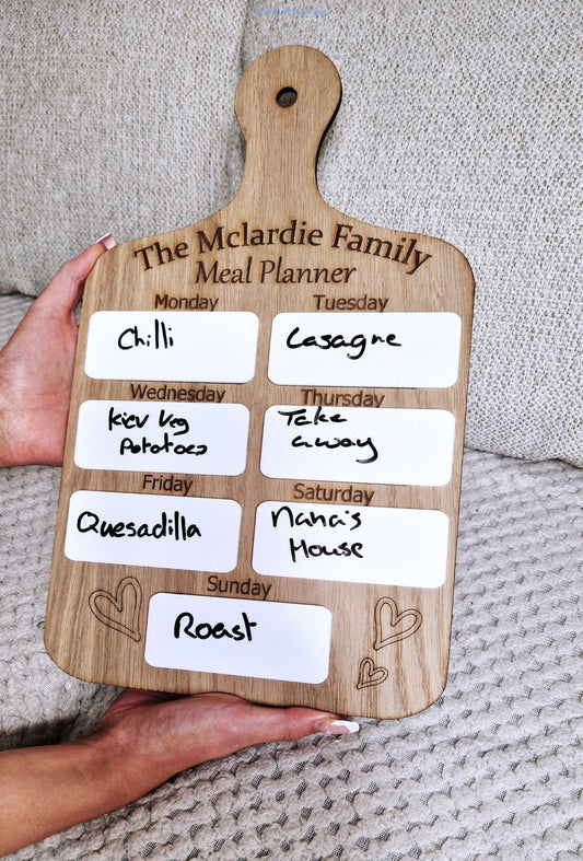 Personalised Family meal planner-Forth Craft and Designs