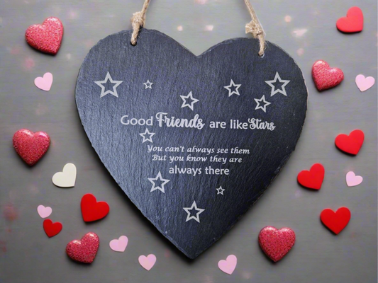 Personalised friend Slate heart gift
