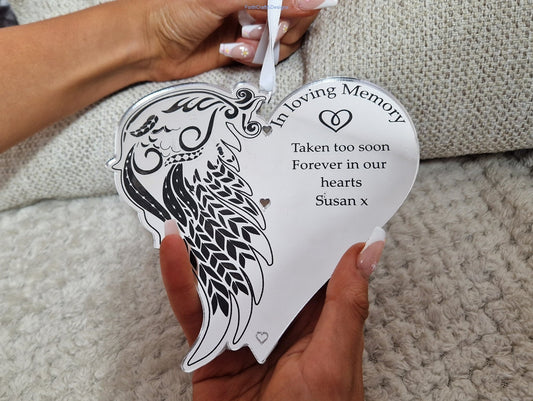 Personalised memorial plaque hanging ornament