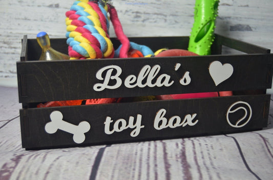 Personalised pet toy box.-Forth Craft and Designs