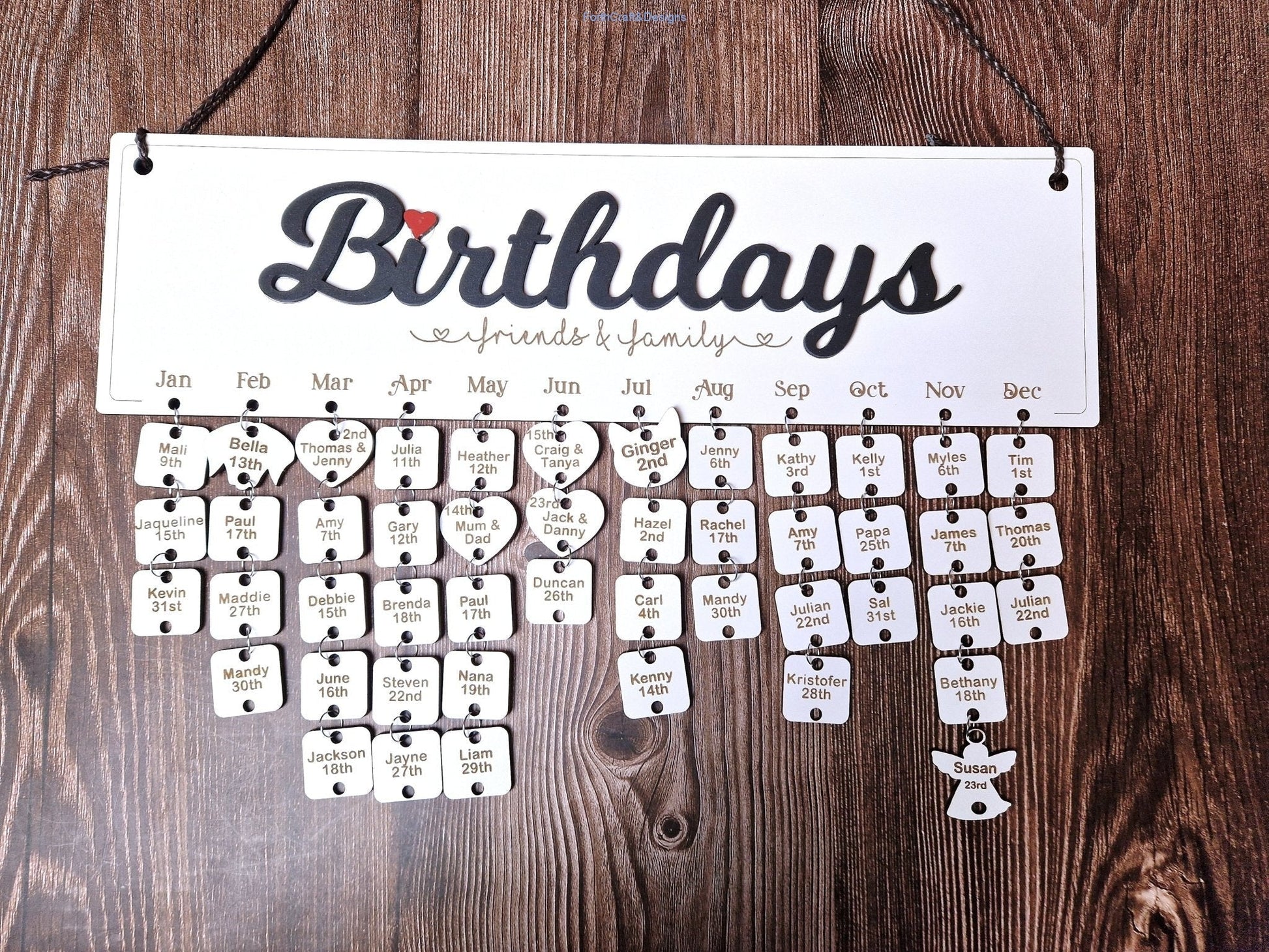 Personalised Wooden Birthday Calendar,