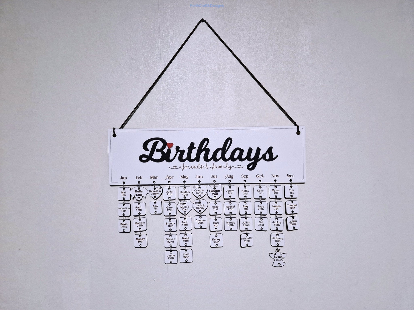 Personalised Wooden Birthday Calendar,