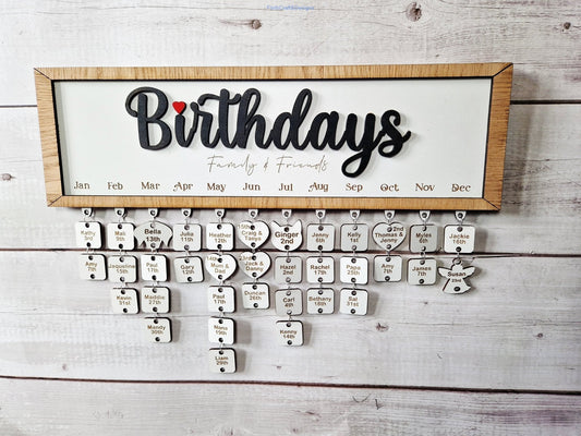 Personalised Wooden Birthday Calendar,-Forth Craft and Designs