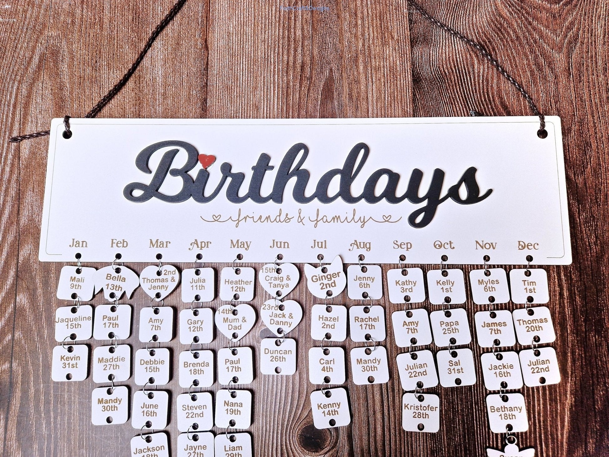 Personalised Wooden Birthday Calendar,