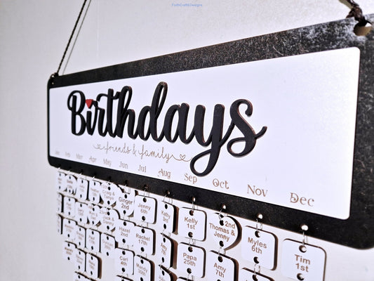 Personalised Wooden Birthday Calendar,-Forth Craft and Designs