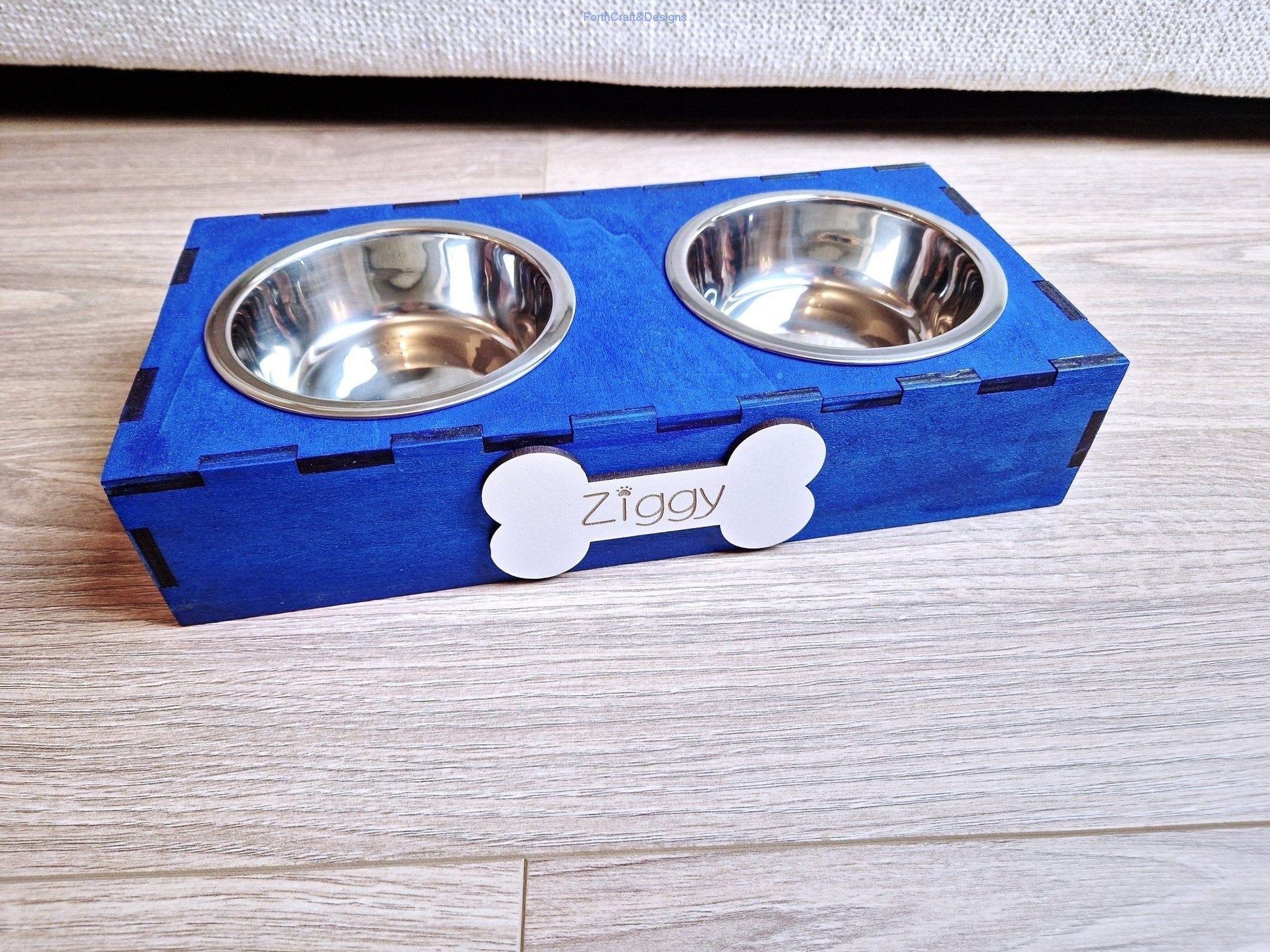Personalised Wooden Dog Leash Hanger, and feeding station bundle.