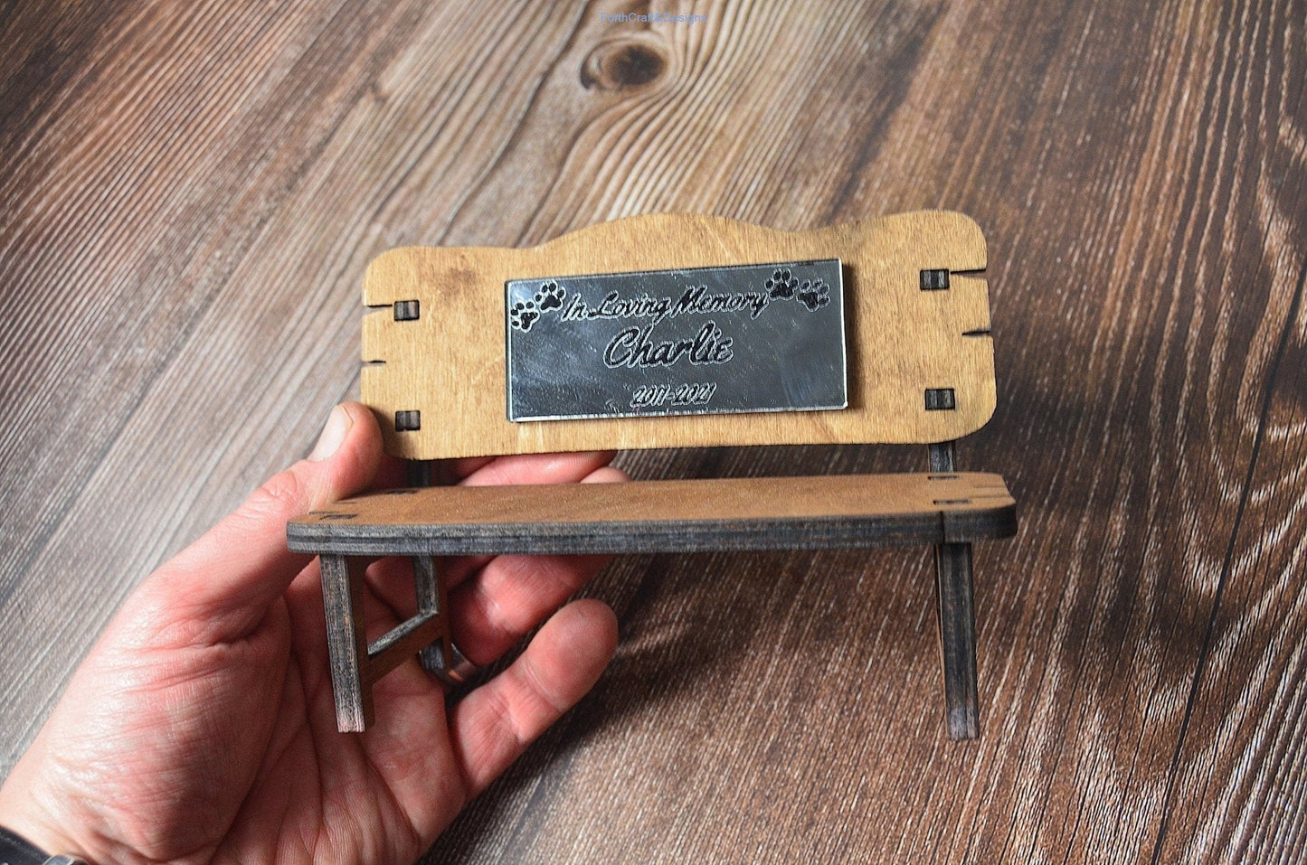 Pet memorial bench gift