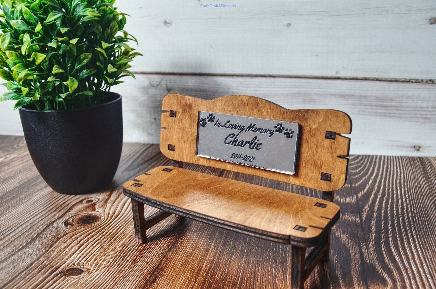 Pet memorial bench gift