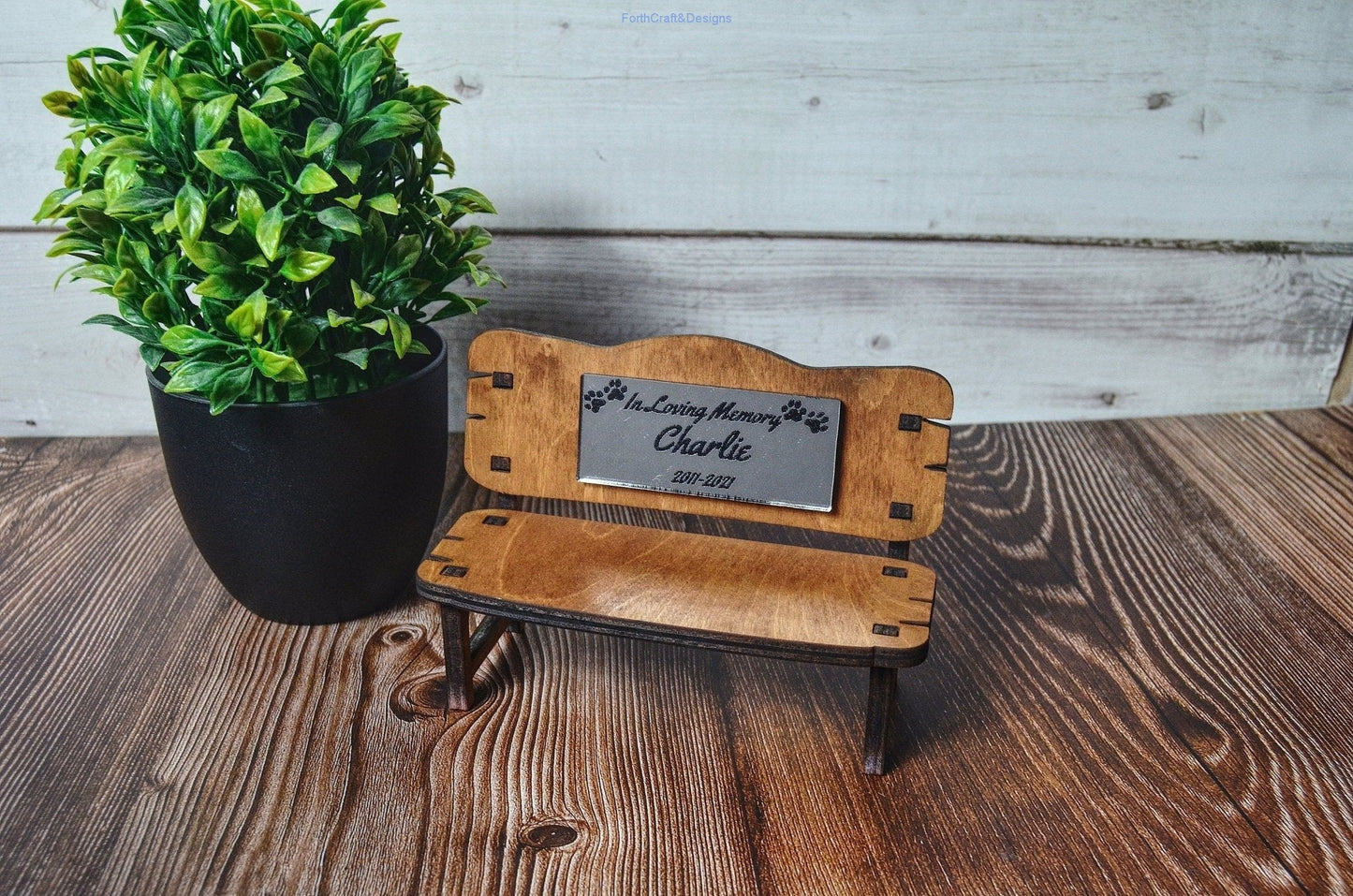 Pet memorial bench gift