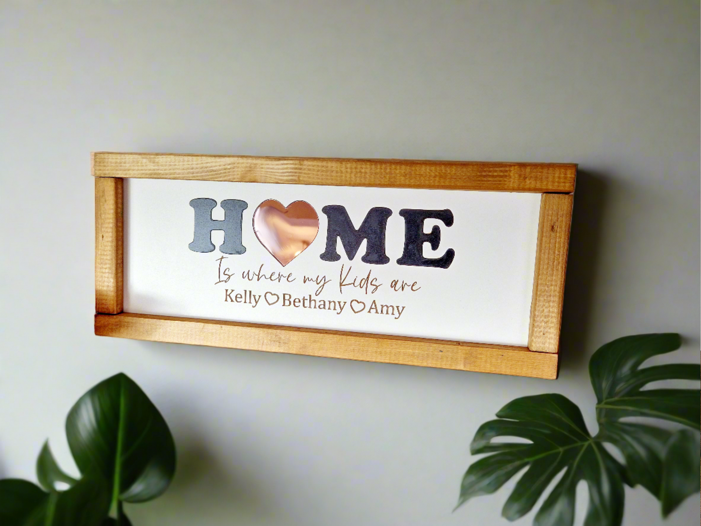 Home is where my kids are wooden wall sign