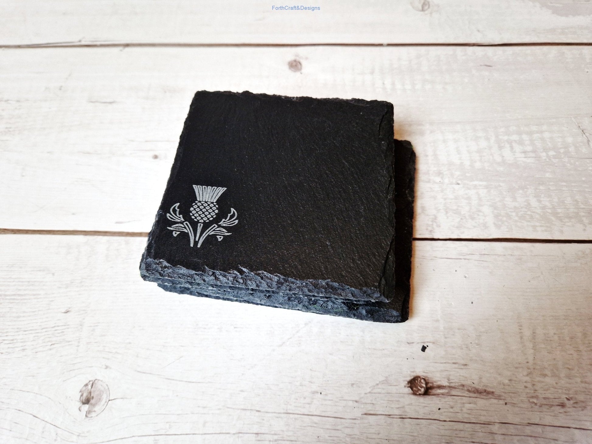 Slate coaster set bee design
