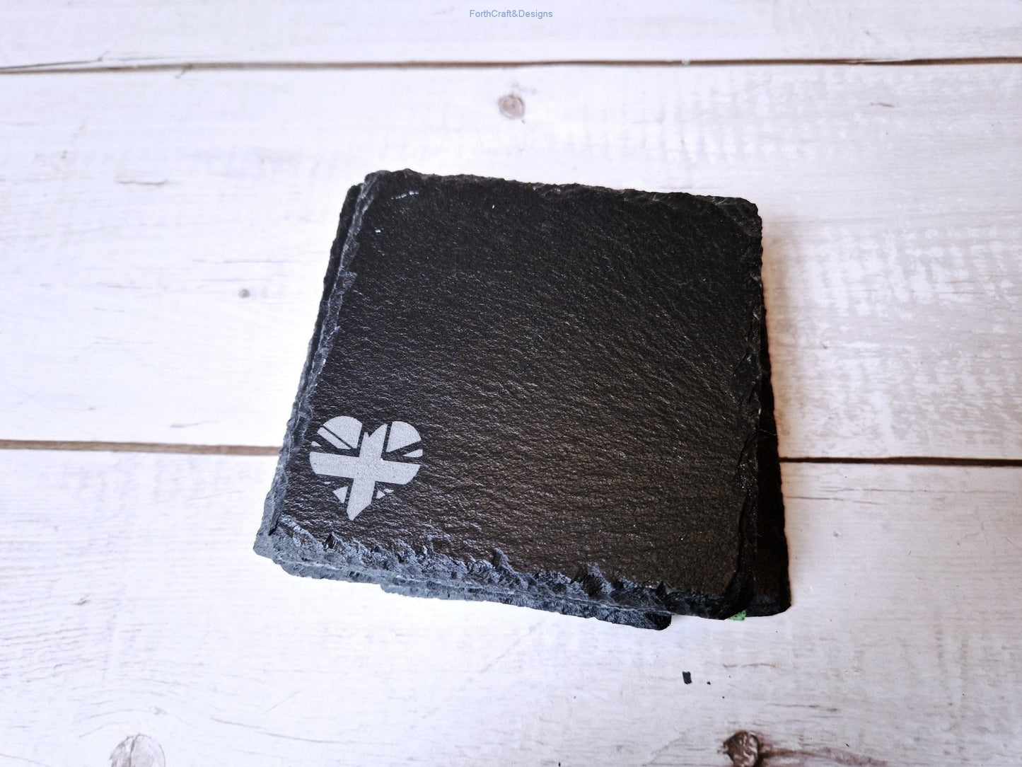 Slate coaster set bee design