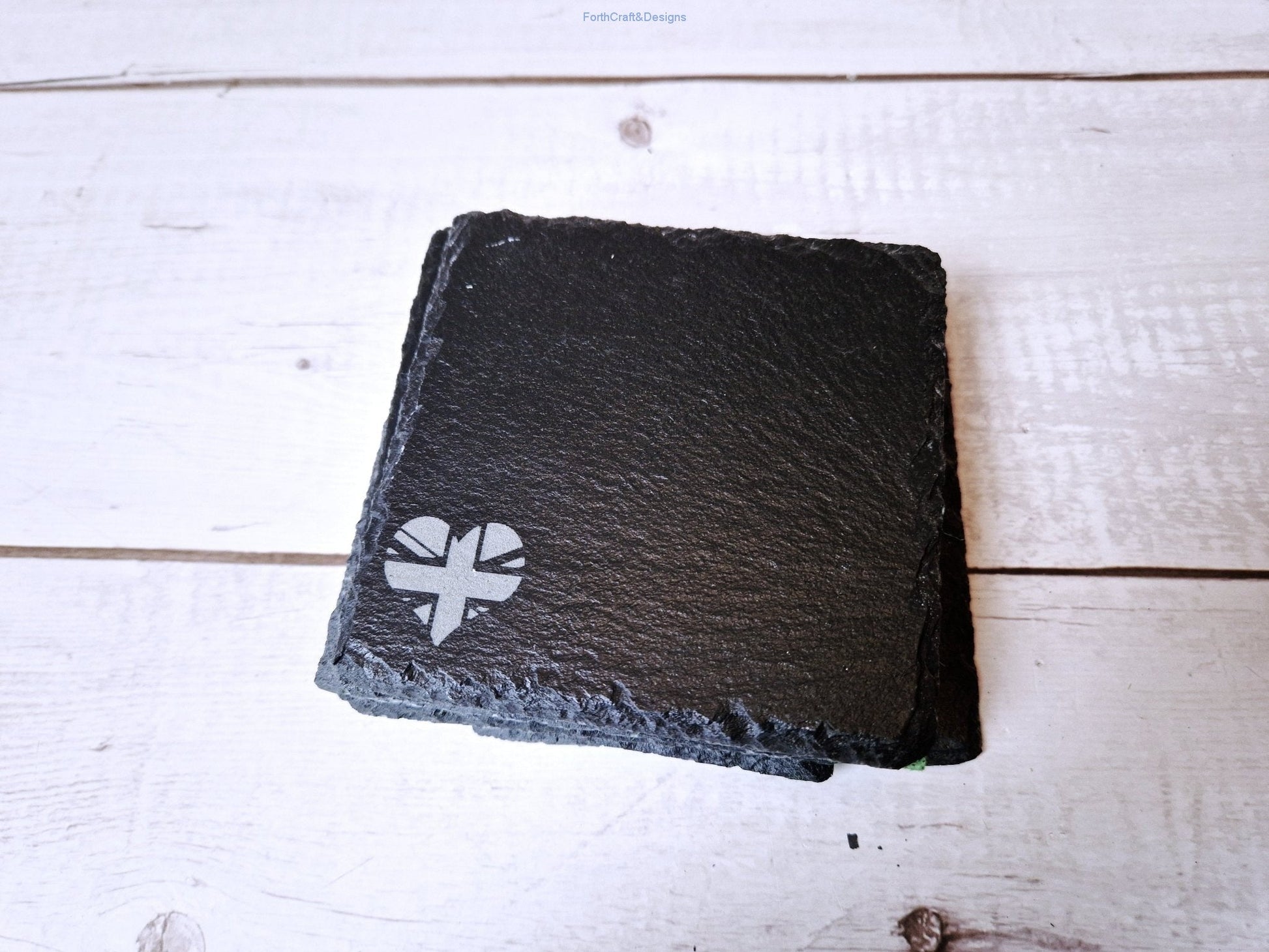 Slate coaster set bee design