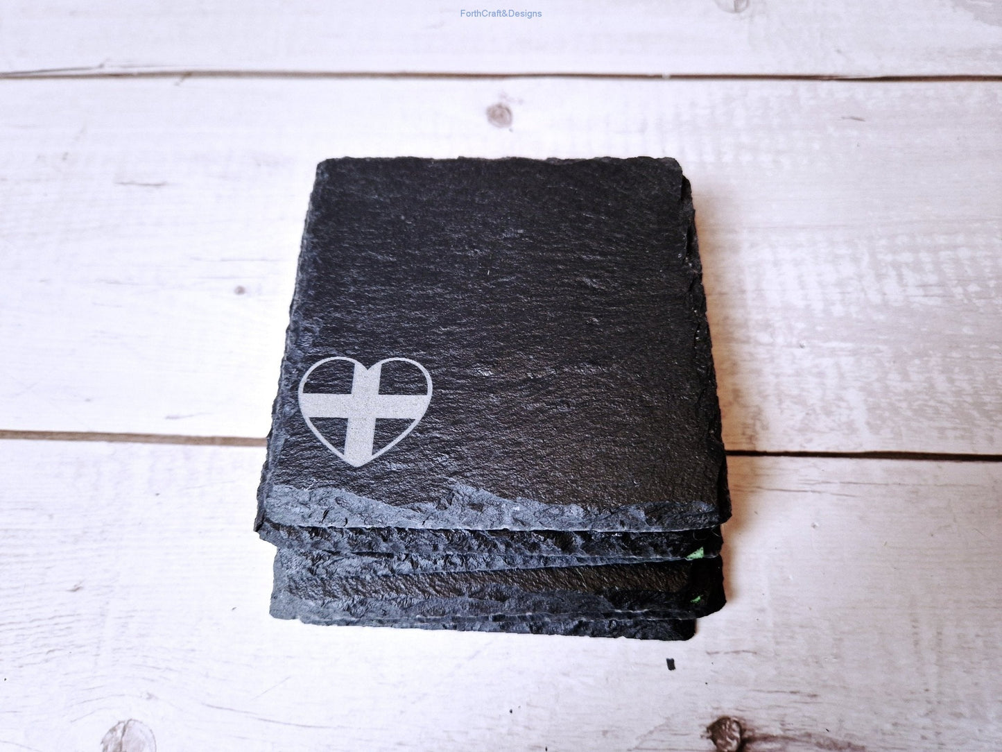 Slate coaster set bee design