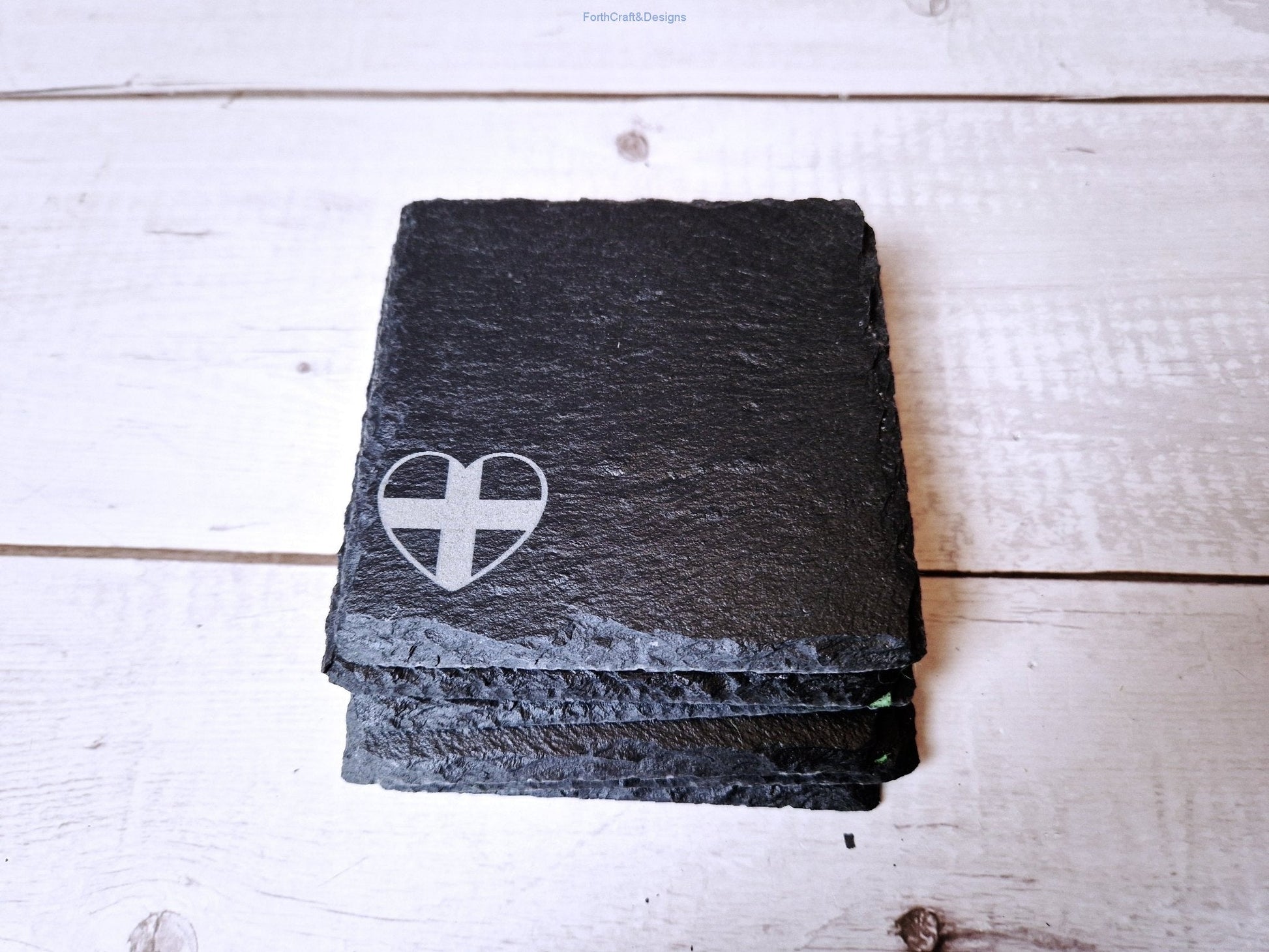 Slate coaster set bee design