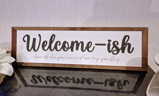 Welcome wooden wall sign