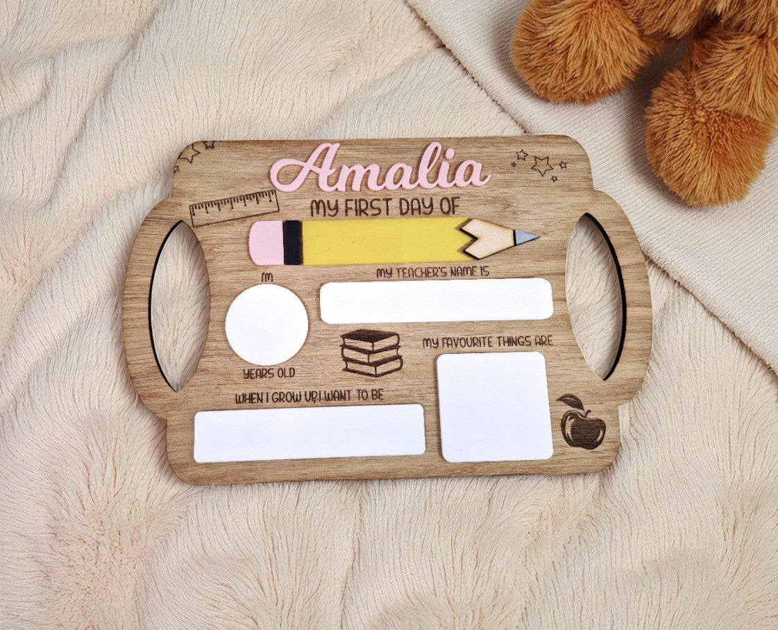 Personalised reusable first day of school sign