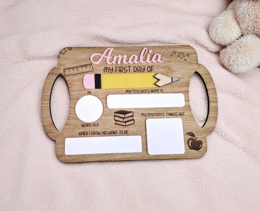 Personalised reusable first day of school sign