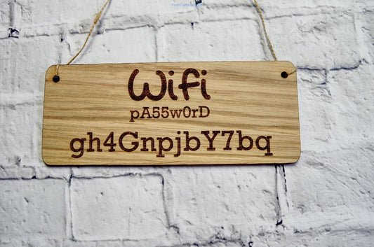 Wifi password board, wifi passcode reminder. Wifi login sign