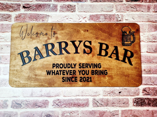 Wooden custom bar sign-Forth Craft and Designs