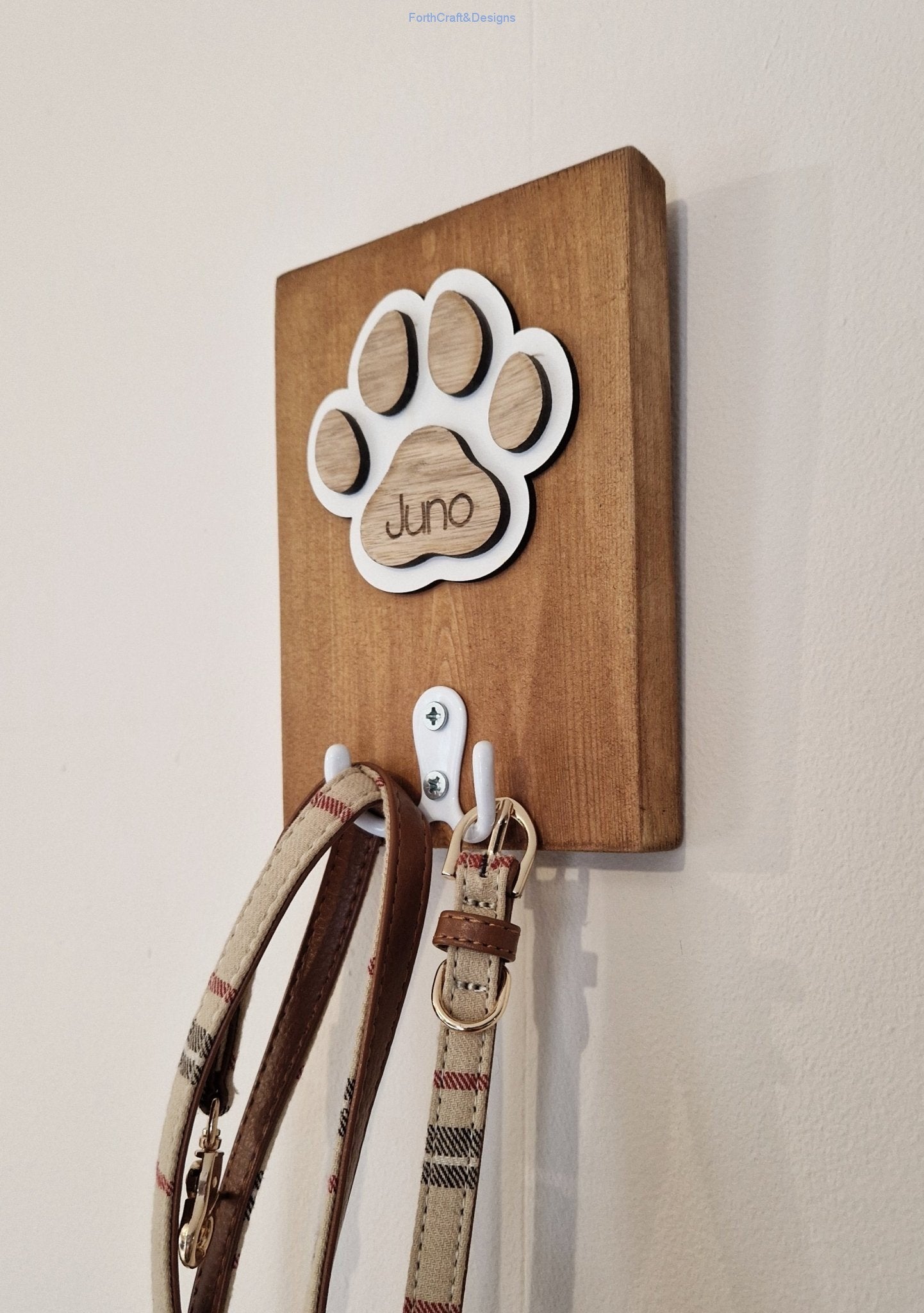 Wooden Dog Leash Hanger, and feeding station bundle.