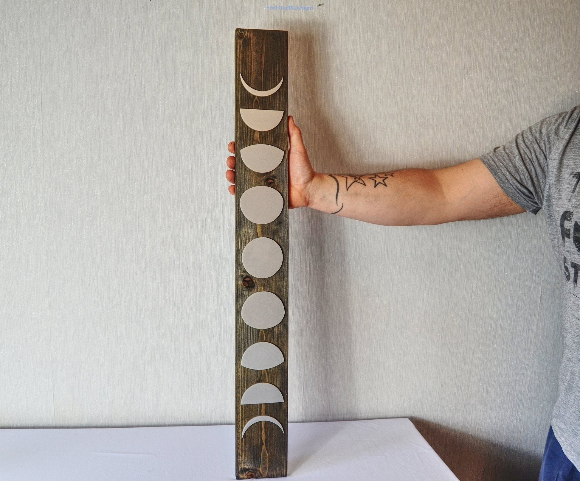 Wooden Moon Phase wall decor-Forth Craft and Designs