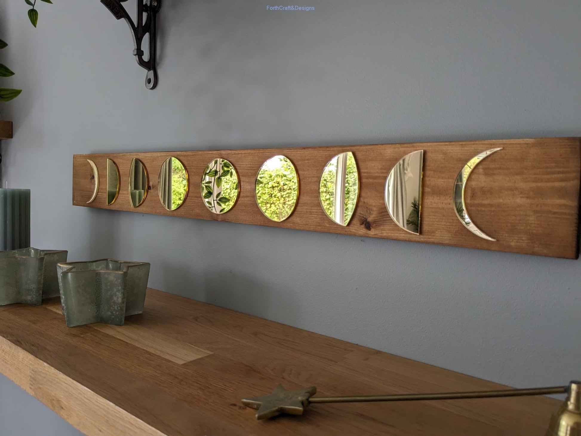 Wooden Moon Phase wall decor-Forth Craft and Designs